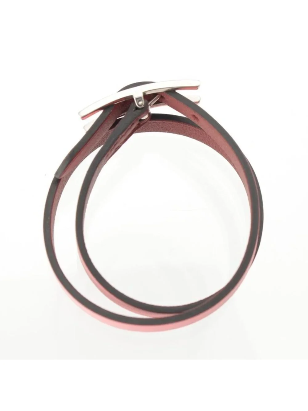 Hermes Behapi Double Tour Bracelet Swift Pink Bordeaux